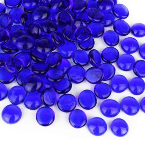 cobalt blue glass flat marbles gemstones