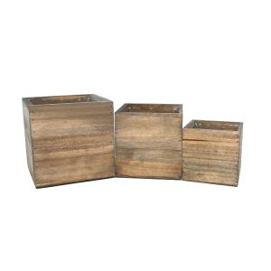 wood cube planter