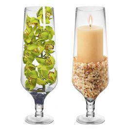 我谷風盆　約32cm×約22.5cm×約3.5cm 6 x 3.75 Inch Contemporary Short Stem Glass Hurricane Candle