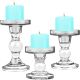 3 pcs Bubble Glass Pillar & Taper Candle Holder 3.75