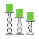 Glass Pillar & Taper Candle Holder (Set of 3)(D: 5.5