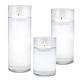Set of 3 Clear Glass Cylinder Vase H-9