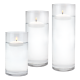 Set of 3 Clear Glass Cylinder Vase H-10