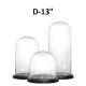 Glass Cloche Display Dome With Black Wood Base H-13