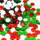 Christmas Glass Flat Marbles Vase Fillers for home decor Beads- Red Green & White, Pack of 18 lbs  (Approx. 1800 pcs)