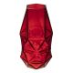 4 pcs Geometric Red Glass Vase. H-10