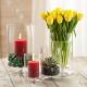 Stemmed Glass Pedestal Candle Holder (Multiple Sizes) with Candle