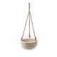 Hanging wooden bowl with jute rope