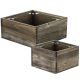 square wood planter box with plastic liner