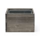 4 pcs Square Wood Planter Box w/ Zinc Metal Liner. H-4