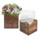 wood cube planter box