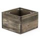 square wood planter box with plastic liner